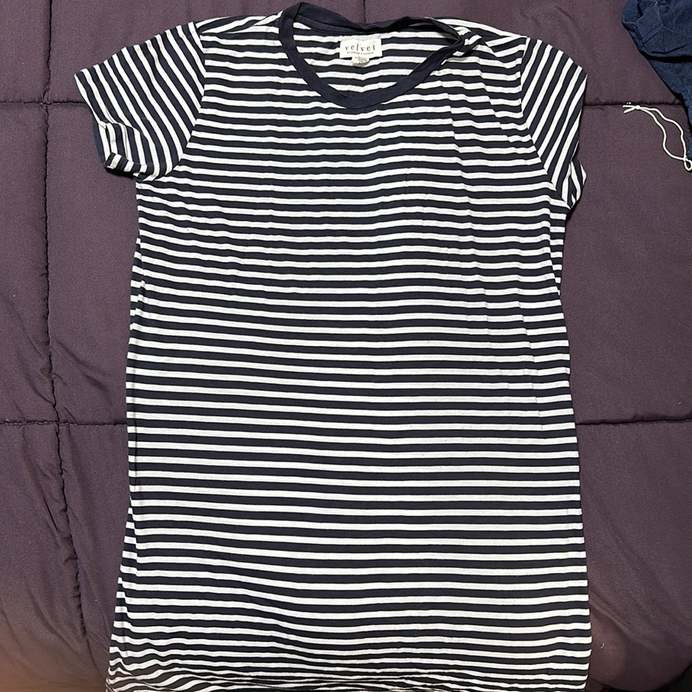 Long striped maternity shirt